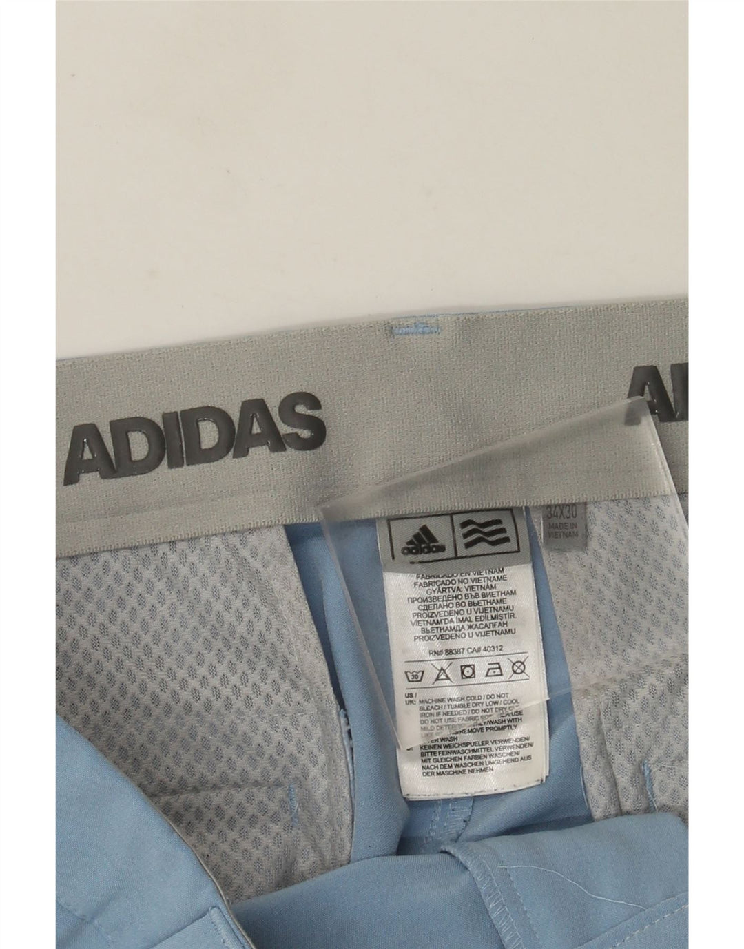 Pantaloni casual dritti da uomo Adidas W34 L30 poliestere blu