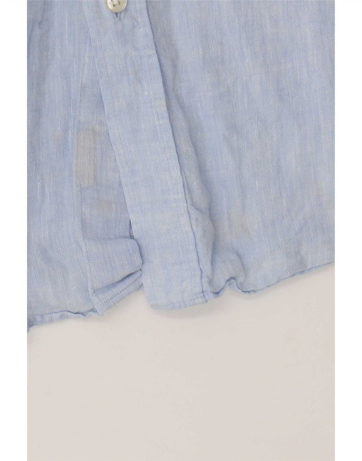 Camicia Uomo Massimo Dutti XL Lino Blu