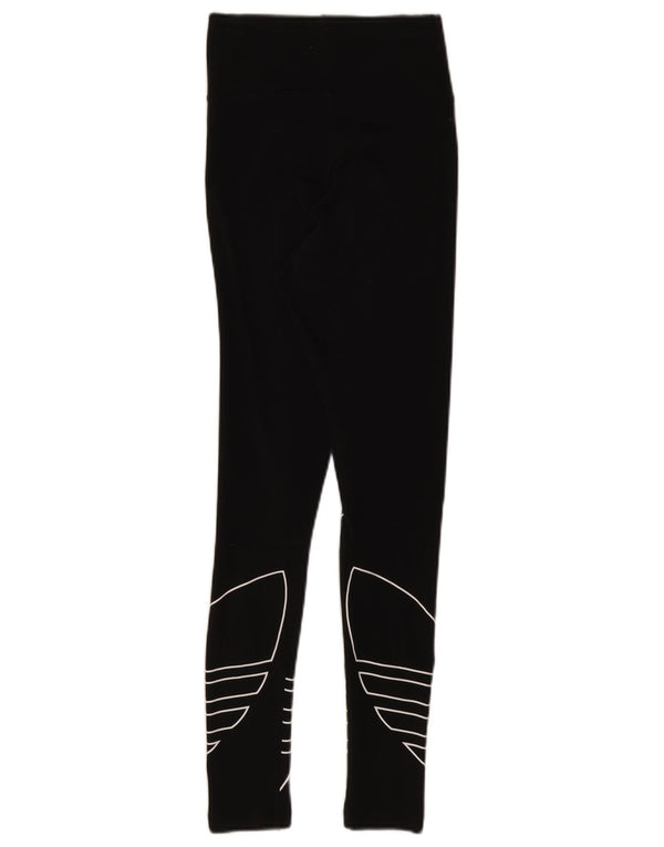 Leggings grafici da donna Adidas UK 6 XS cotone nero