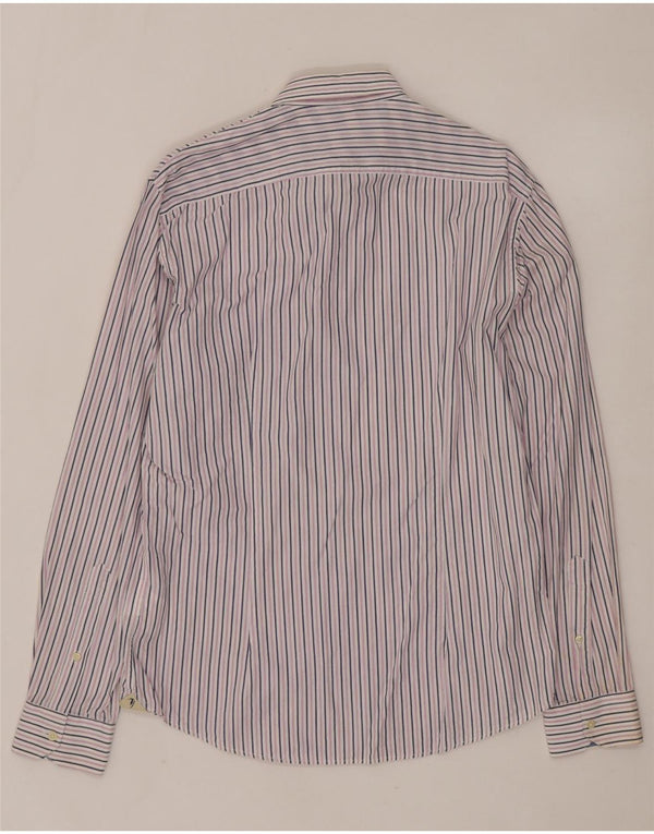 TRUSSARDI JEANS Camicia Uomo Cotone Gessato Large Bianco