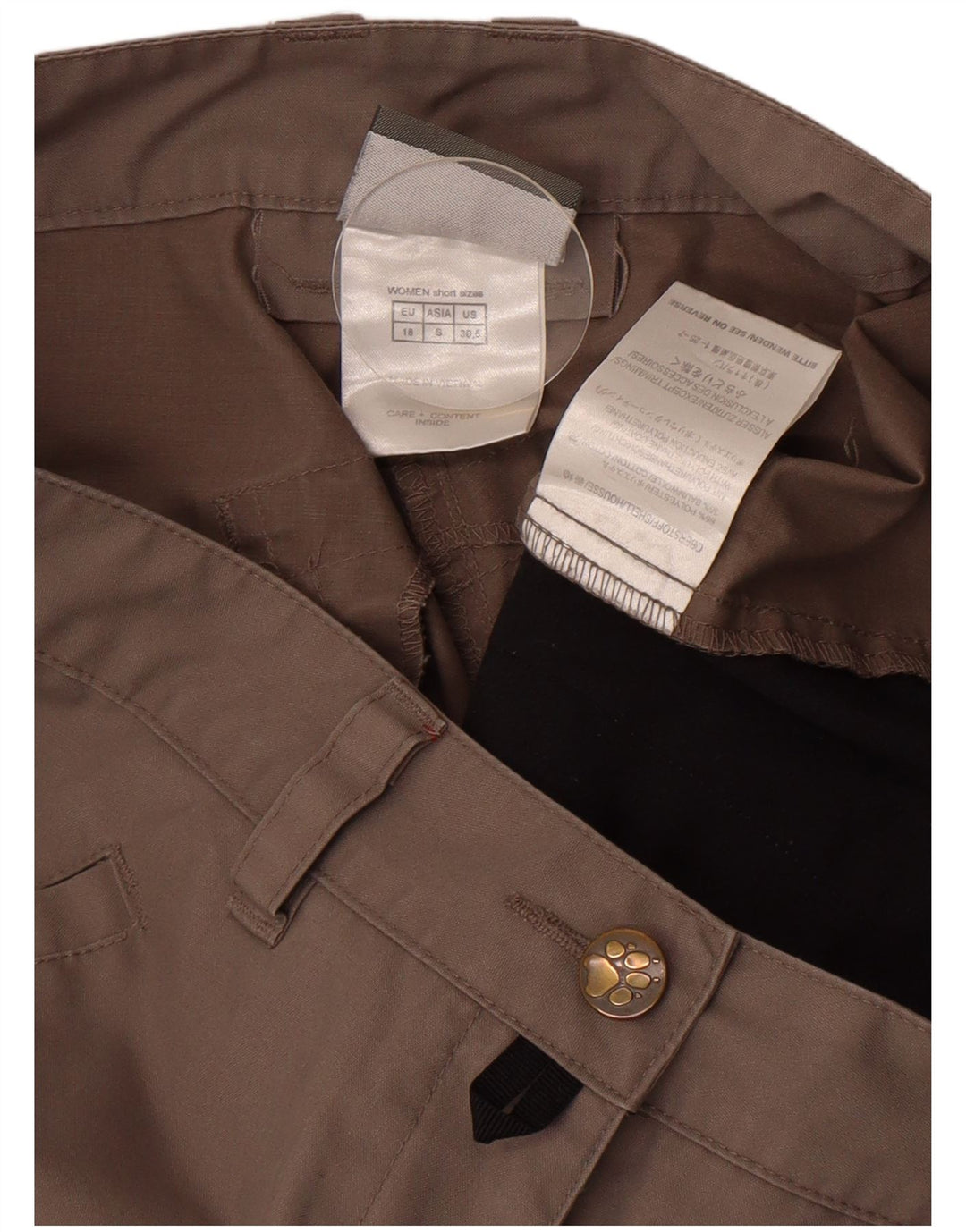 Pantaloni cargo da escursionismo da donna Jack Wolfskin piccoli W28 L29 poliestere grigio