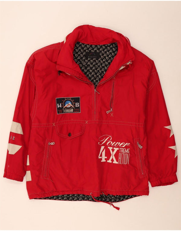 BOGNER Giacca anorak grafica da uomo UK 42 XL Poliestere color block rosso