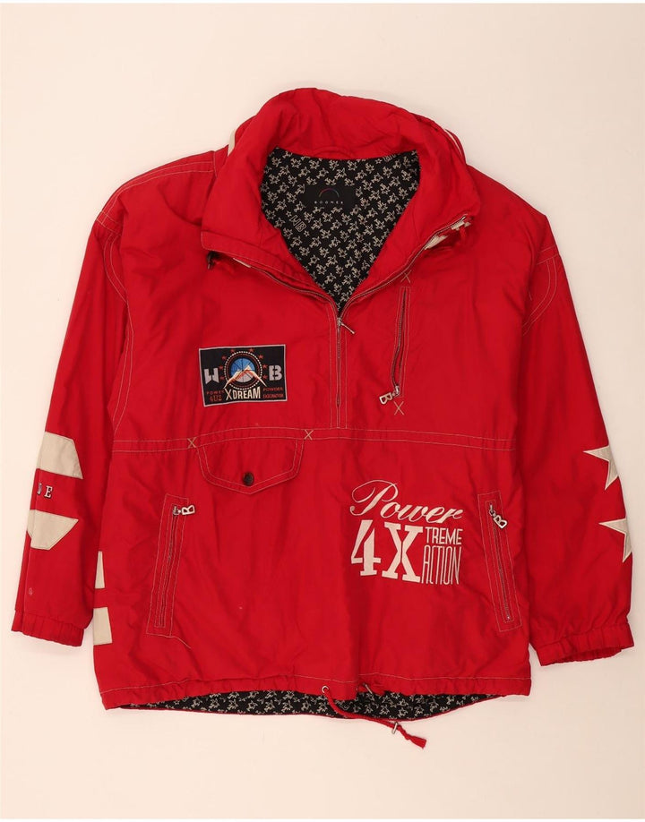 BOGNER Giacca anorak grafica da uomo UK 42 XL Poliestere color block rosso