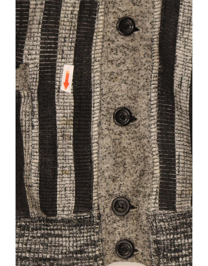 Maglione cardigan da uomo La Squadra in cotone a righe grandi grigie