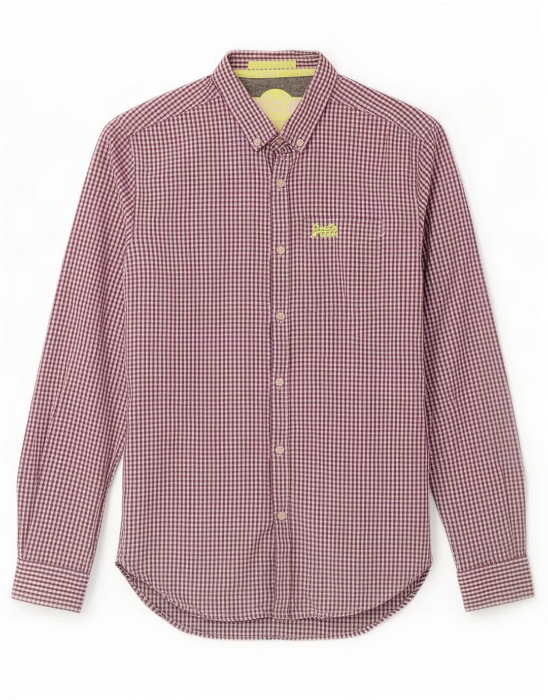Camicia da uomo Superdry piccola in cotone a quadretti viola