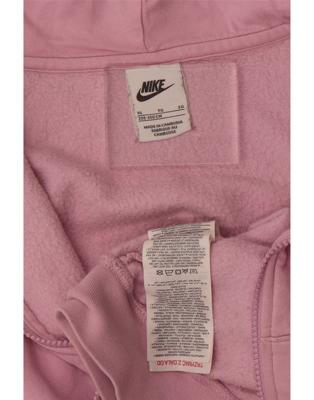 Maglione con cappuccio e zip grafica oversize NIKE per ragazze 13-14 anni XL Rosa
