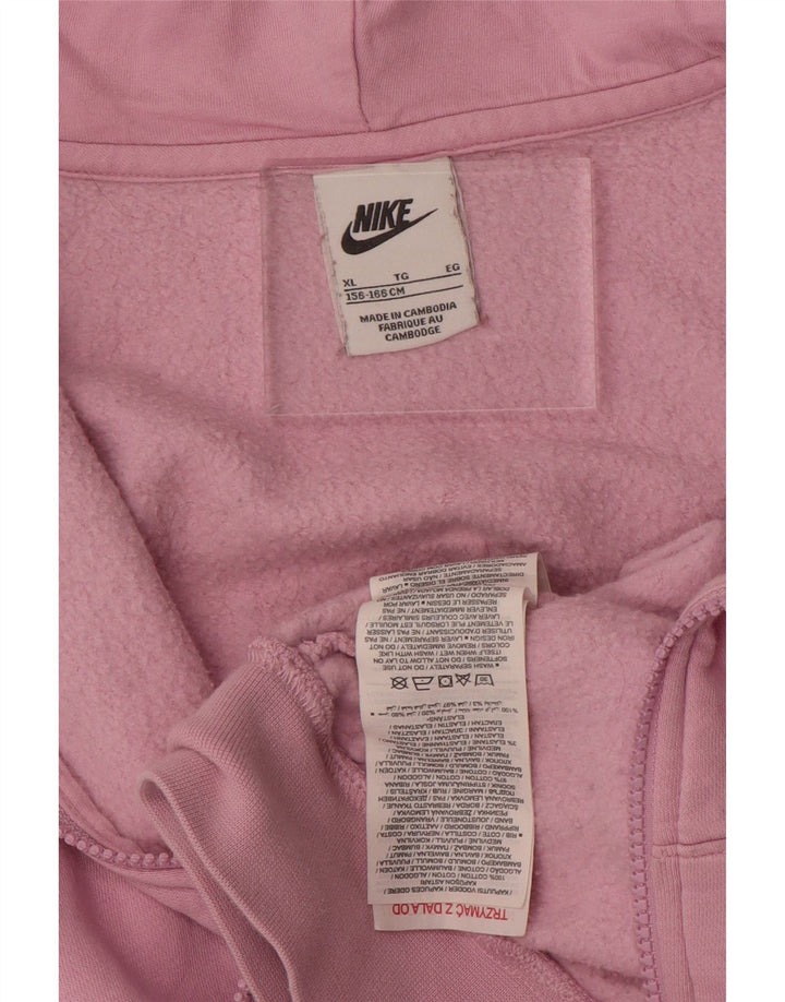 Maglione con cappuccio e zip grafica oversize NIKE per ragazze 13-14 anni XL Rosa
