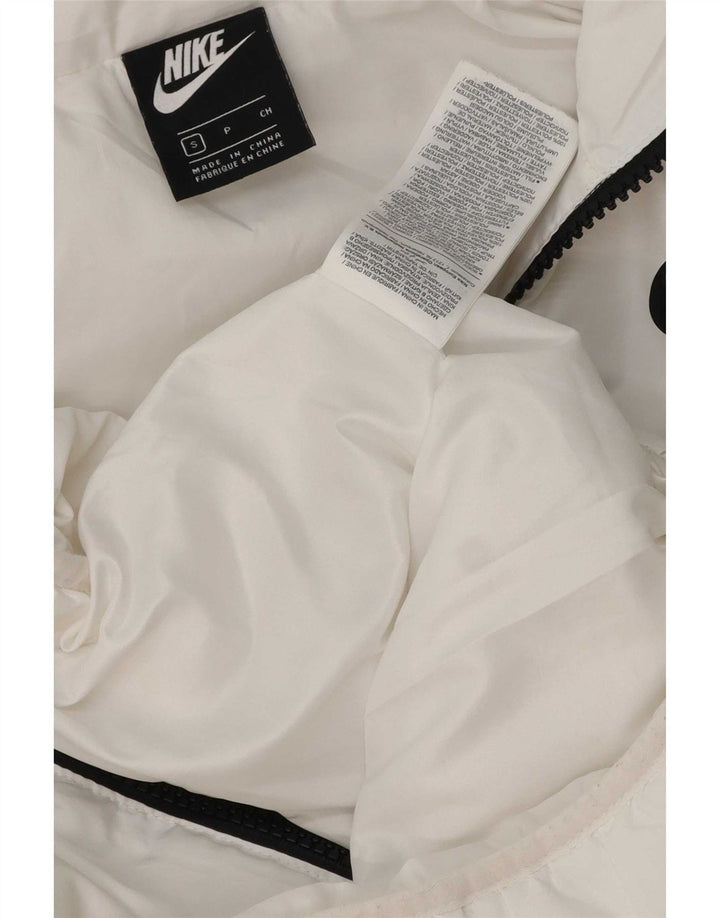 Giacca a vento con cappuccio da uomo Nike UK 36 Small Poliestere bianco