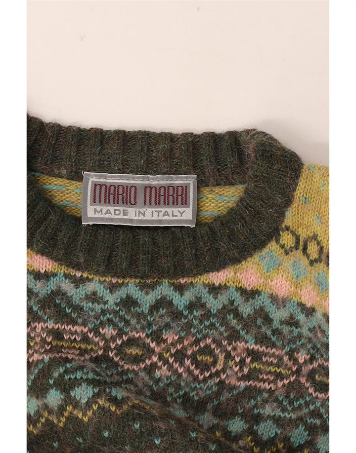Maglione maglione girocollo da uomo vintage medio multicolore Fair Isle