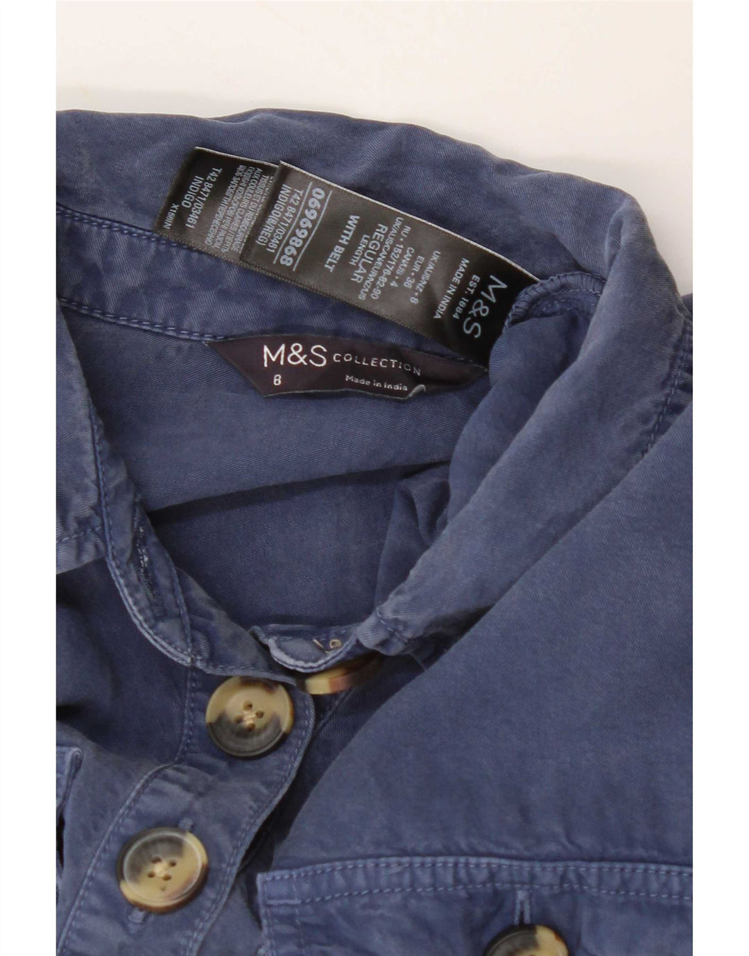 Tuta a maniche lunghe da donna Marks & Spencer UK 8 Small Lyocell blu