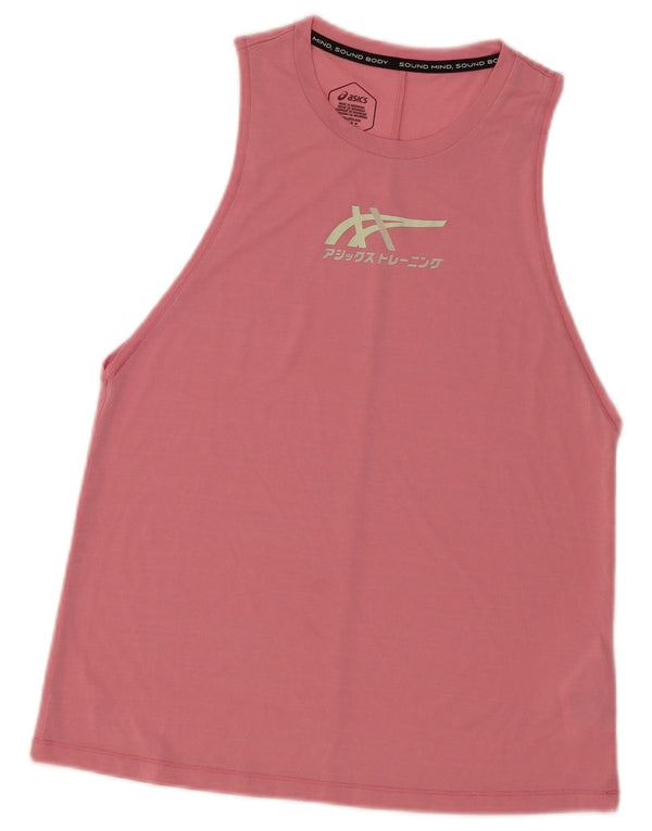 Canottiera grafica da donna Asics UK 12 poliestere rosa medio
