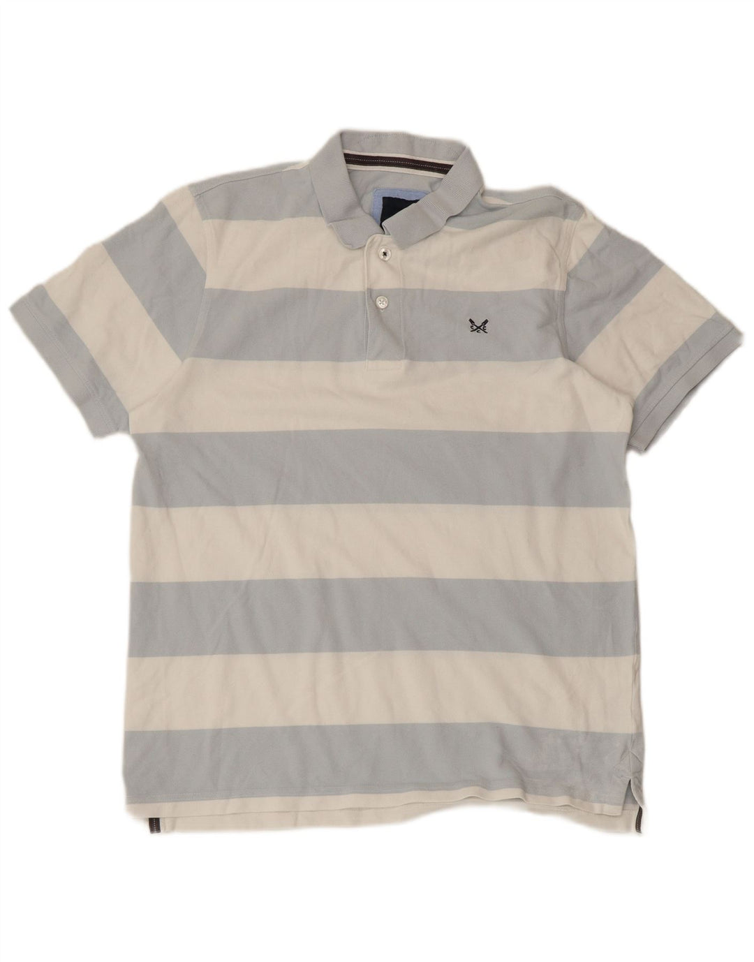 CREW CLOTHING Polo da uomo in cotone a righe grandi blu