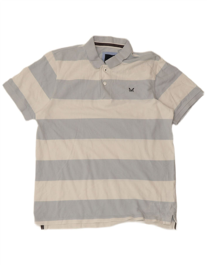 CREW CLOTHING Polo da uomo in cotone a righe grandi blu
