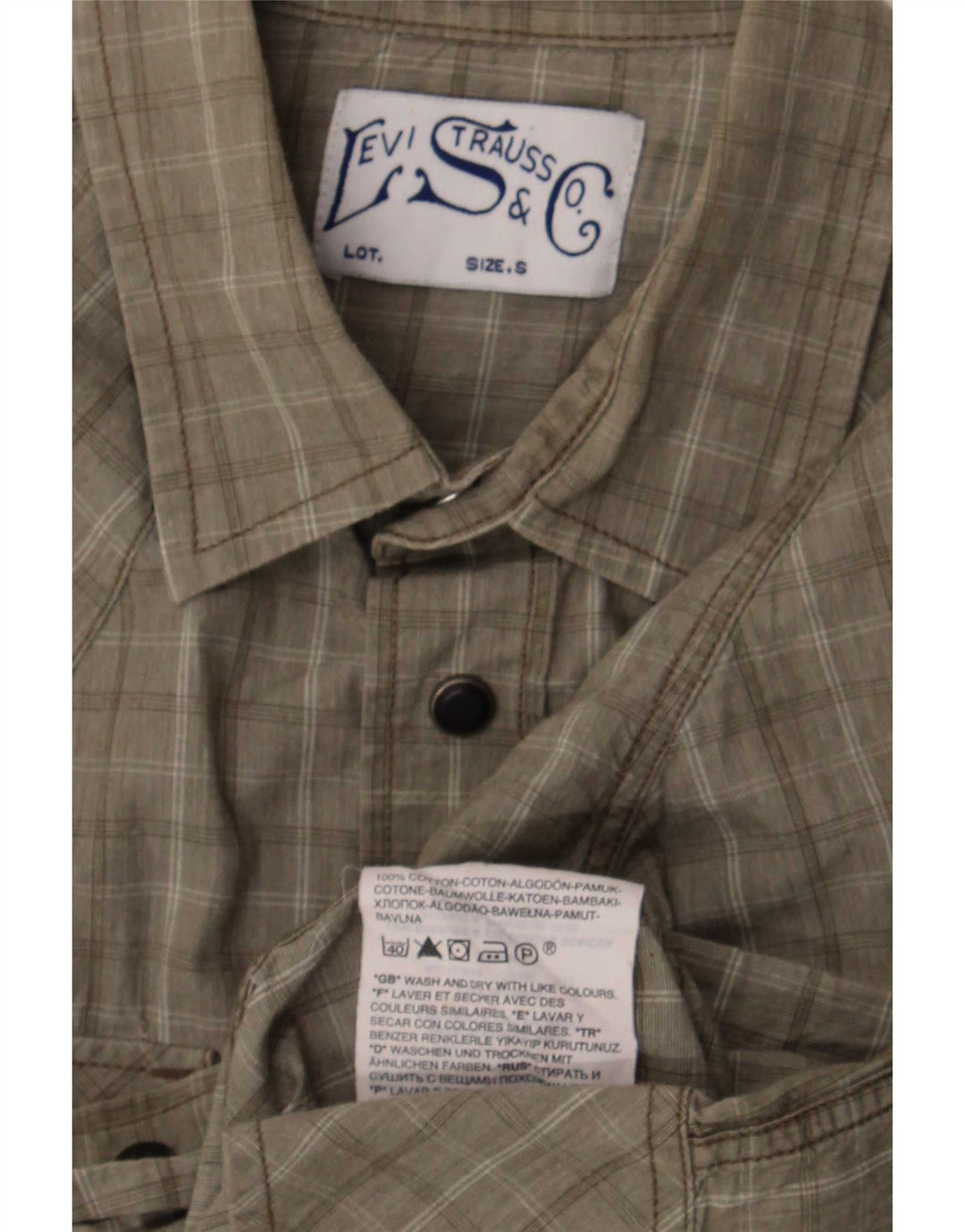 Camicia Western da uomo Levi's in cotone a quadri verdi piccoli