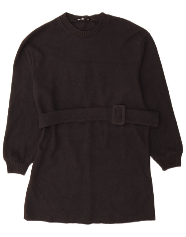 Abito maglione a maniche lunghe da donna Zara UK 10 piccolo poliestere nero