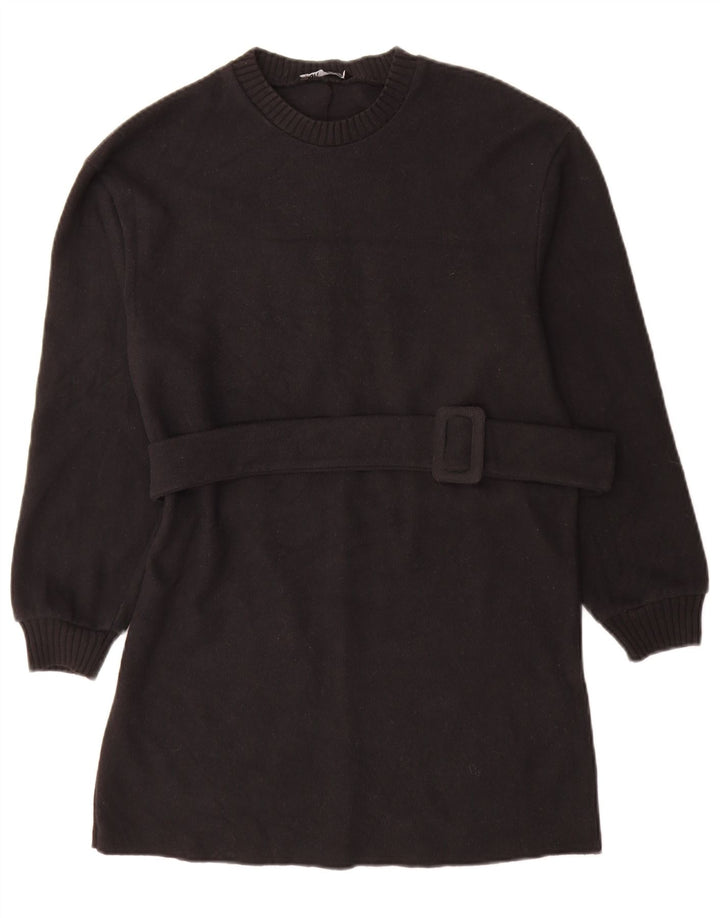 Abito maglione a maniche lunghe da donna Zara UK 10 piccolo poliestere nero
