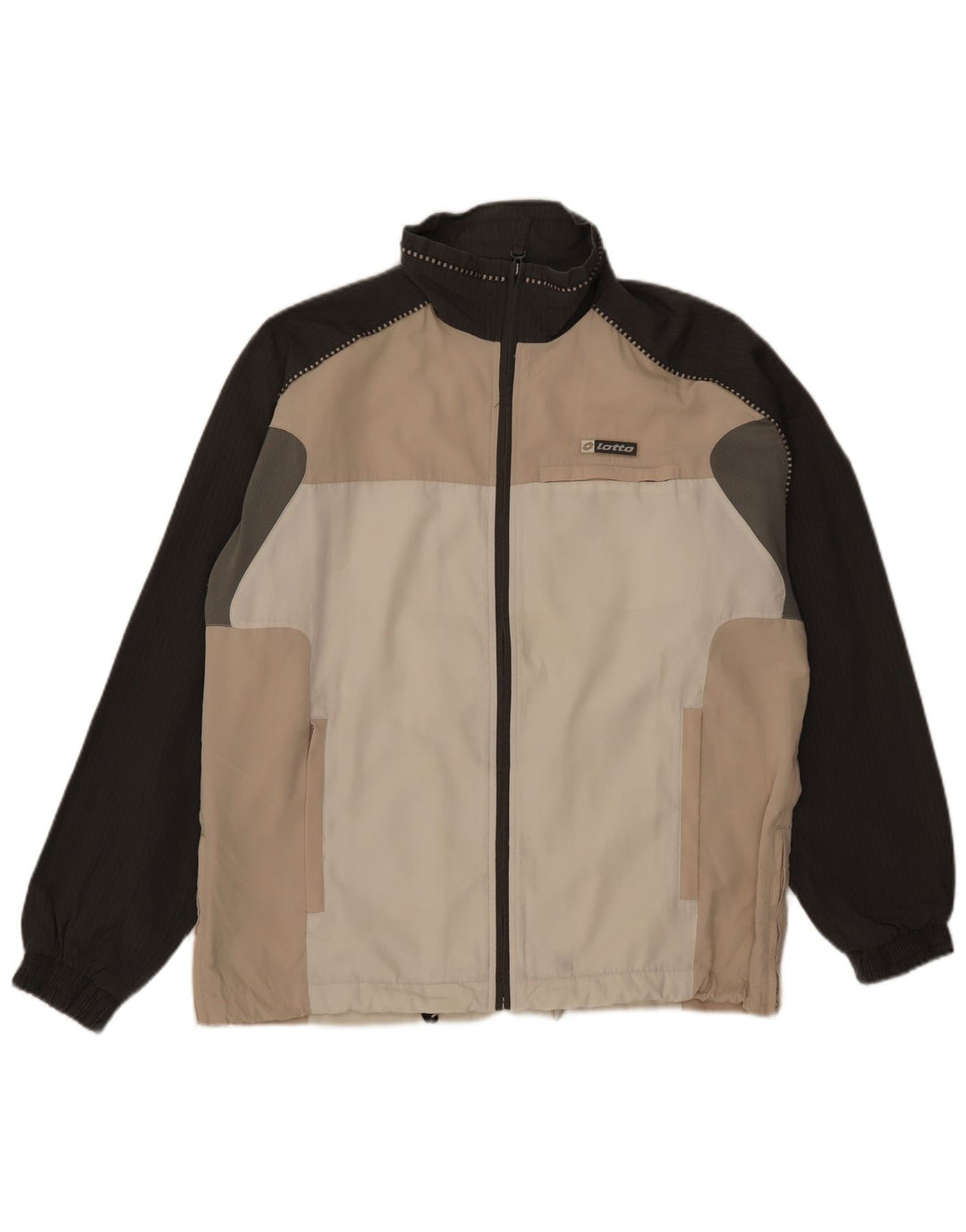 Giacca da ginnastica da uomo Lotto grande in cotone color block beige
