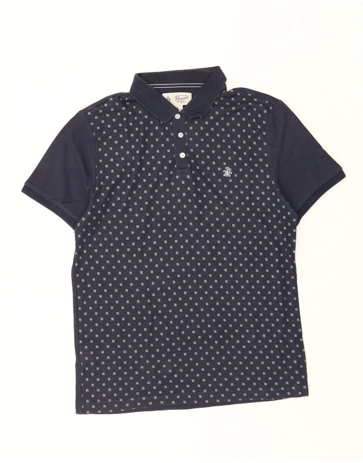 Polo da uomo Penguin media blu navy a rombi/cotone diamante
