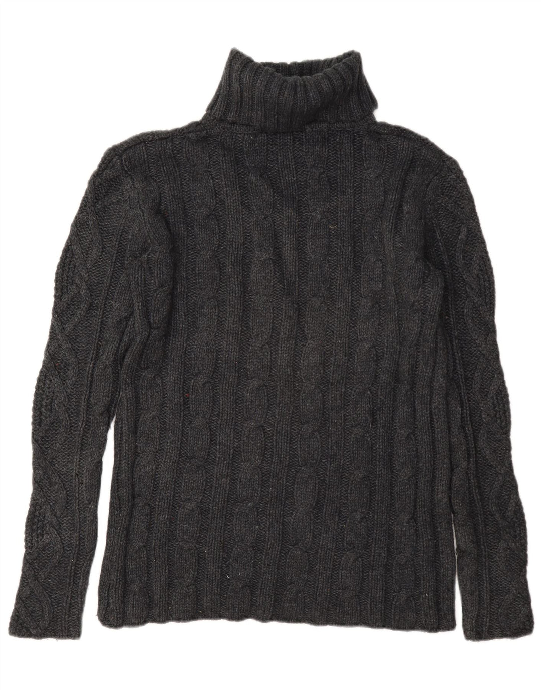 Maglione maglione da donna a collo alto Eddie Bauer UK 16 grande lana grigia