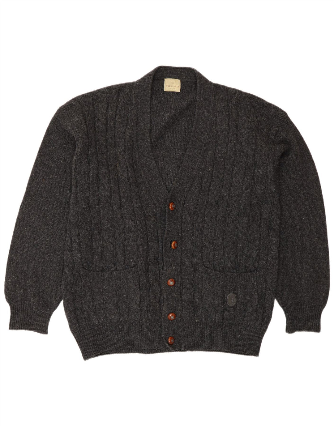 Maglione Cardigan Uomo Trussardi Large Grigio Lana