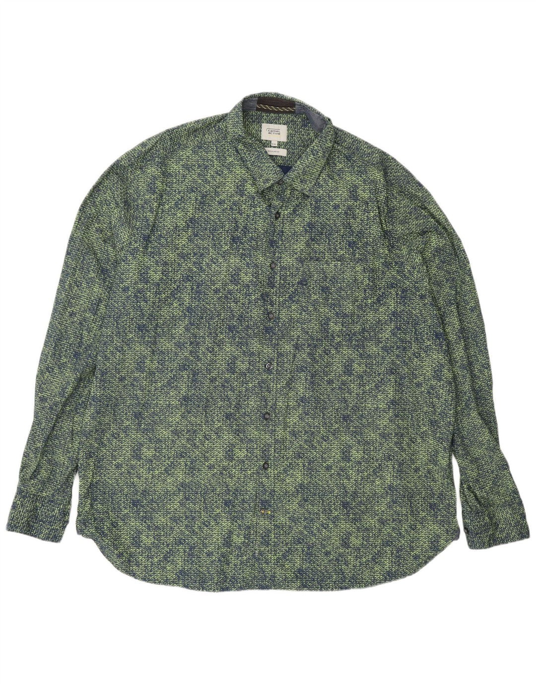 Camicia da uomo Regular Fit Camel Active 2XL Cotone geometrico verde