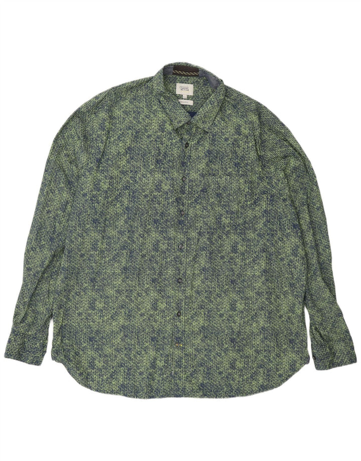 Camicia da uomo Regular Fit Camel Active 2XL Cotone geometrico verde