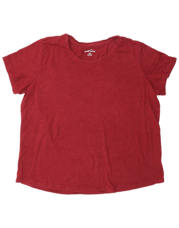 T-shirt da donna Eddie Bauer Top UK 20 2XL Borgogna