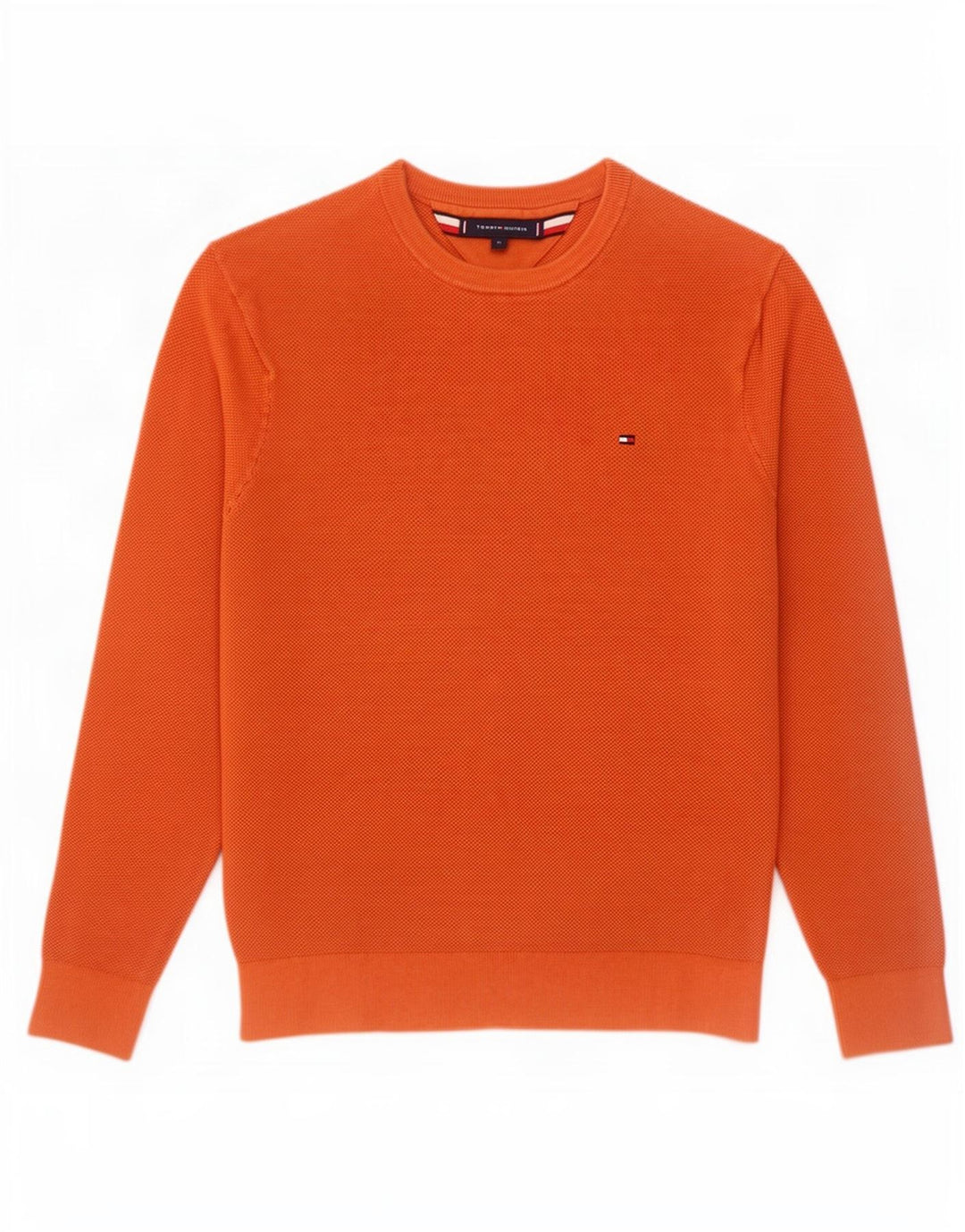Maglione maglione girocollo da uomo Tommy Hilfiger cotone arancione medio