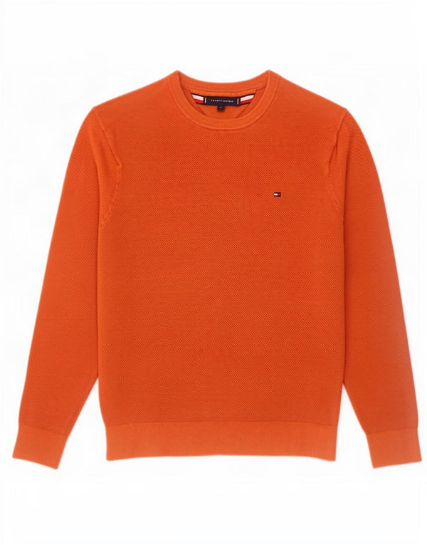 Maglione maglione girocollo da uomo Tommy Hilfiger cotone arancione medio