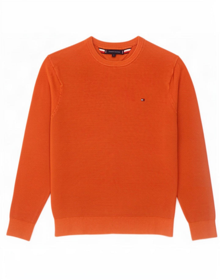 Maglione maglione girocollo da uomo Tommy Hilfiger cotone arancione medio
