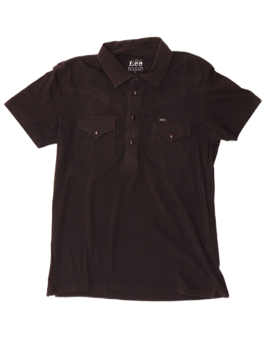 Polo da donna Lee UK 16 grande in cotone nero