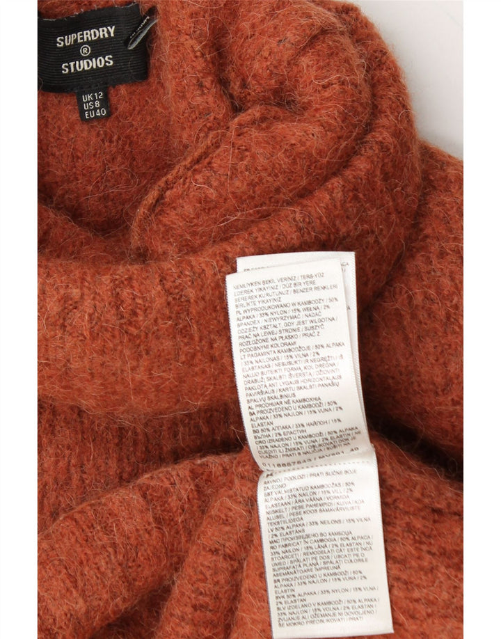 Maglione maglione corto da donna con collo alto SUPERDRY UK 12 Marrone medio