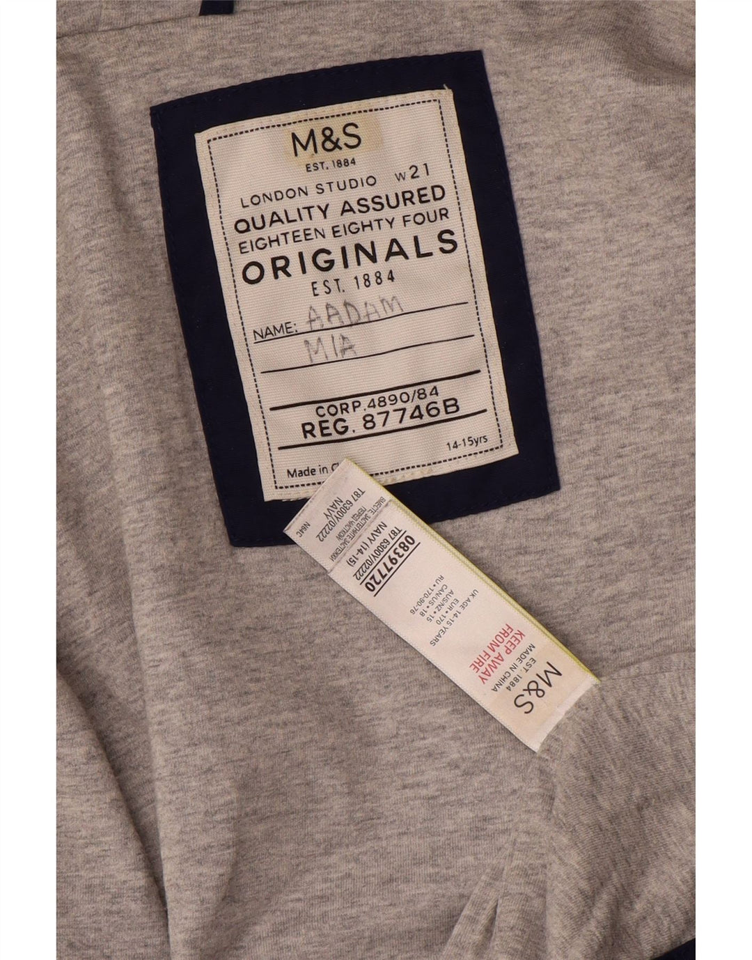 Giacca a vento con cappuccio Marks & Spencer per ragazzi 14-15 anni blu navy