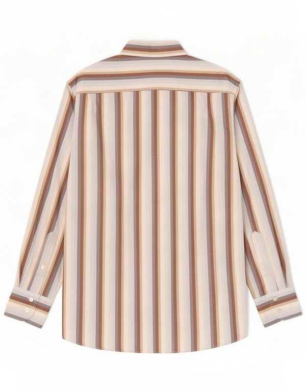 Camicia da uomo Pierre Cardin taglia 41 grande in cotone a righe multicolore
