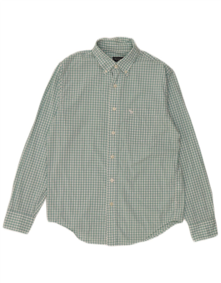 Camicia da uomo Abercrombie & Fitch piccola in cotone a quadretti verdi