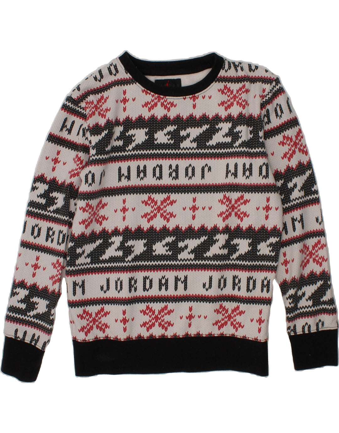 JORDAN Girls Abstract Pattern Sweatshirt Jumper 10-11 Years Medium  White Vintage Jordan and Second-Hand Jordan from Messina Hembry 
