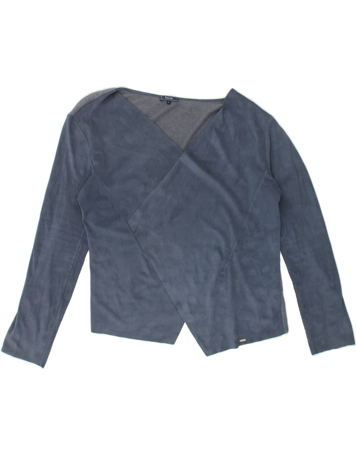 VINTAGE Womens Blouse Top UK 16 Large Blue Colourblock Polyester Vintage Vintage and Second-Hand Vintage from Messina Hembry 