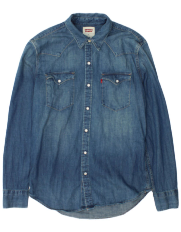 Camicia di jeans da uomo Levi's blu medio