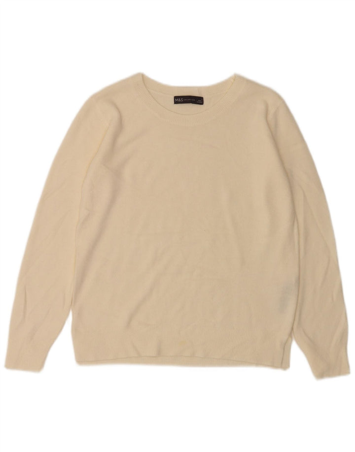Maglione maglione con scollo a barca da donna Marks & Spencer UK 10 piccolo bianco sporco