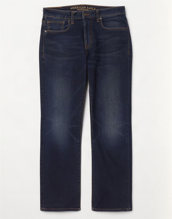 Jeans dritti da uomo American Eagle Outfitters W32 L32 cotone blu navy