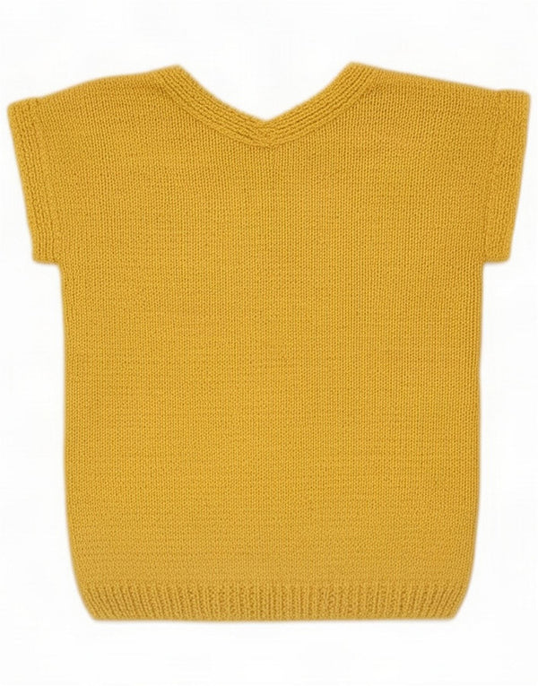 Maglione corto da donna vintage con scollo a barchetta UK 10 piccolo giallo