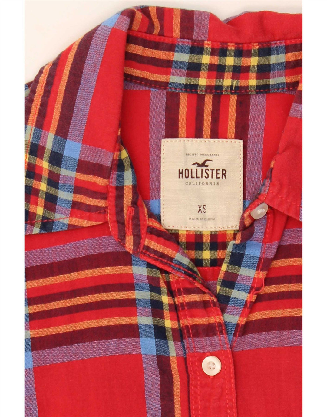 Camicia Hollister da donna UK 6 XS rossa a quadri