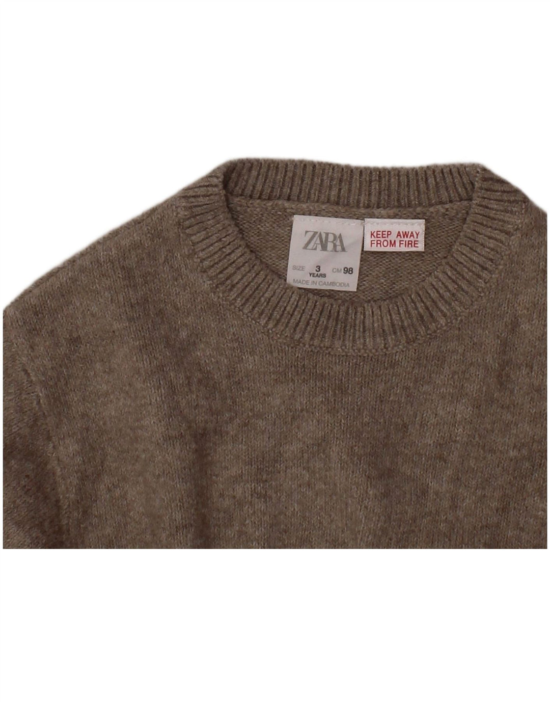 Maglione Girocollo Bambina ZARA 2-3 Anni Grigio