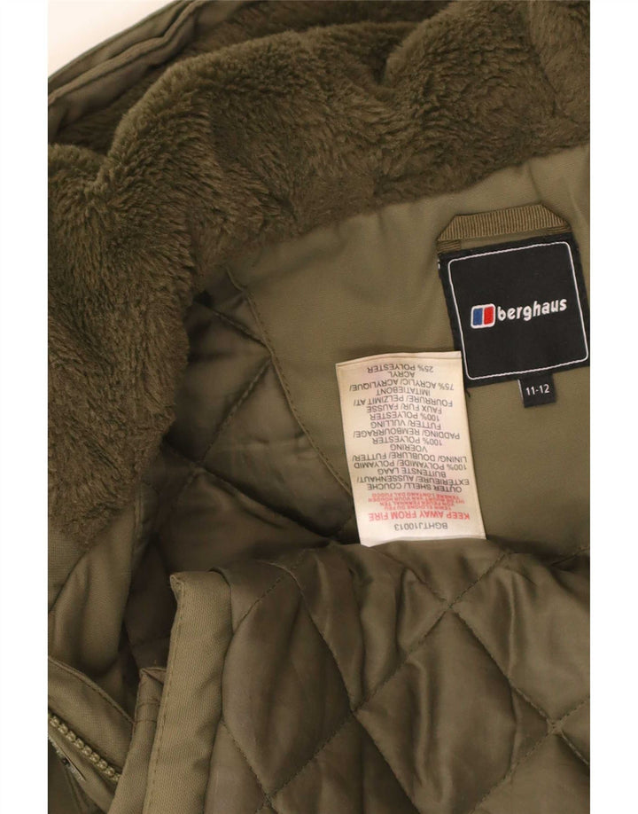 Giacca parka con cappuccio per ragazzi Berghaus 11-12 anni kaki poliammide
