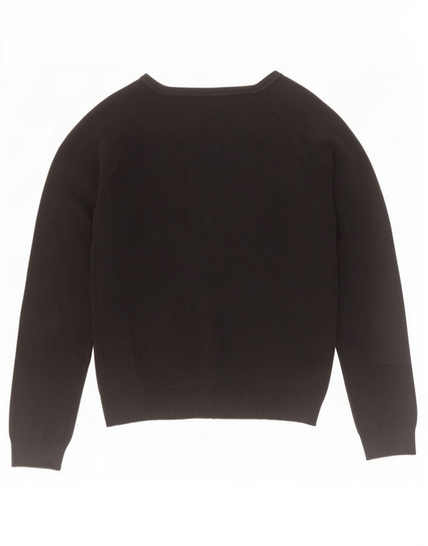 Maglione Zara da donna con scollo a V UK 14 grande cotone nero