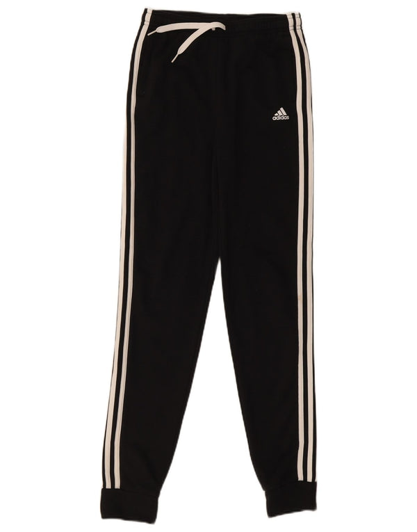 Adidas Girls Tracksuit Trousers Joggers 13-14 Years W24 L29 Black Cotton