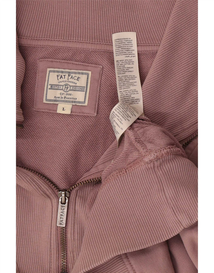 Felpa oversize con zip e collo da donna Fat Face, taglia UK 16, grande rosa