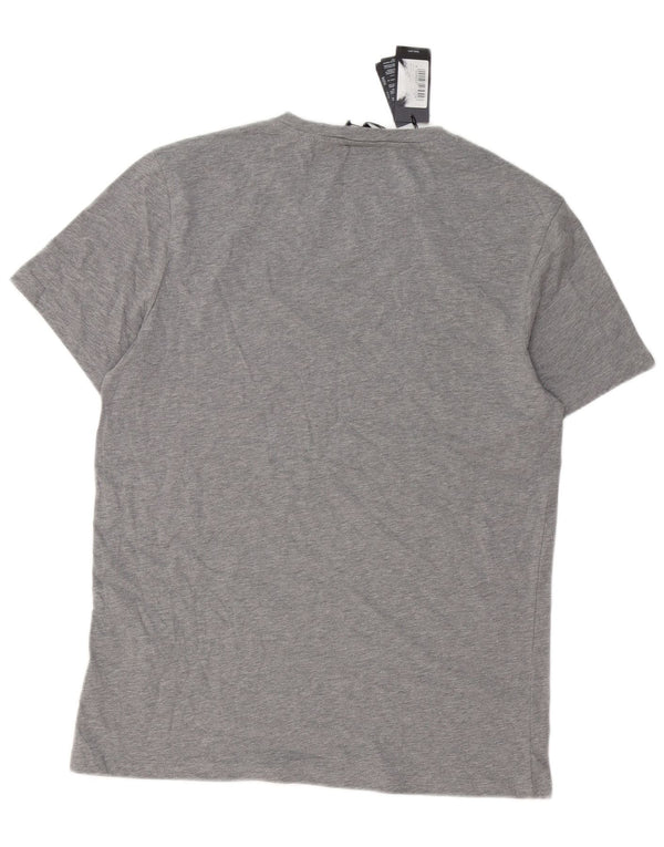 T-shirt grafica da uomo Hugo Boss Top grande in cotone grigio