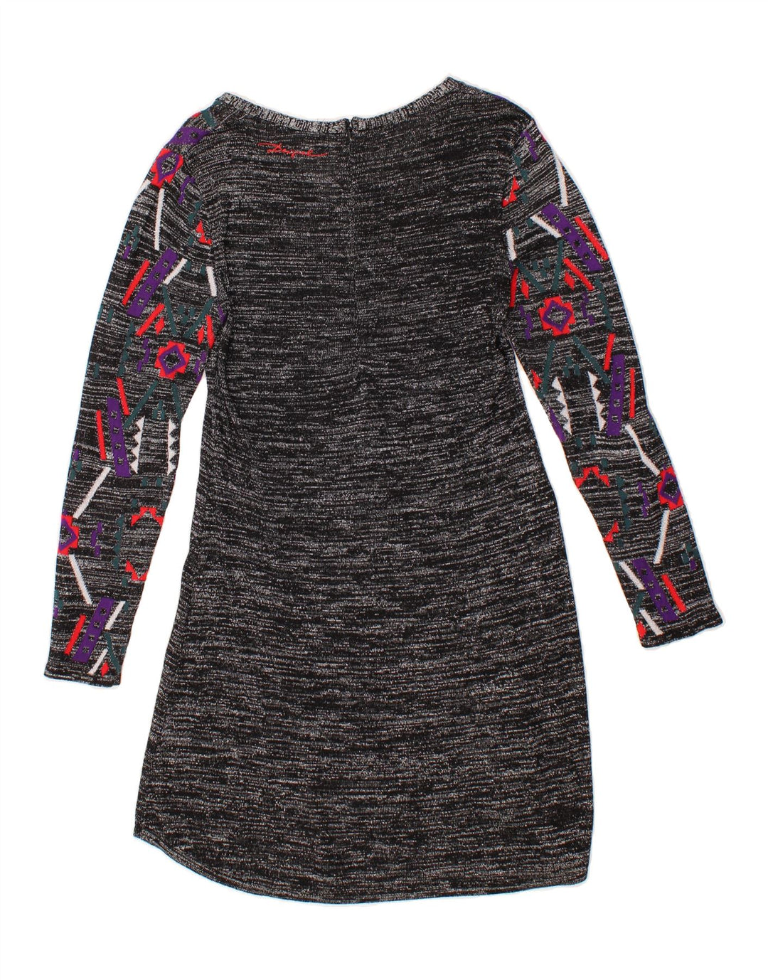 DESIGUAL Womens Abstract Pattern Jumper Dress UK 12 Medium Grey Vintage Desigual and Second-Hand Desigual from Messina Hembry 