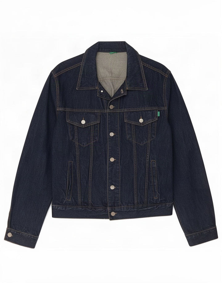 Giacca in denim da donna Benetton UK 18 XL Blu navy